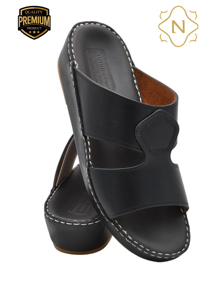Norozi Premium [NP19] 023 Full Black Gents Sandal