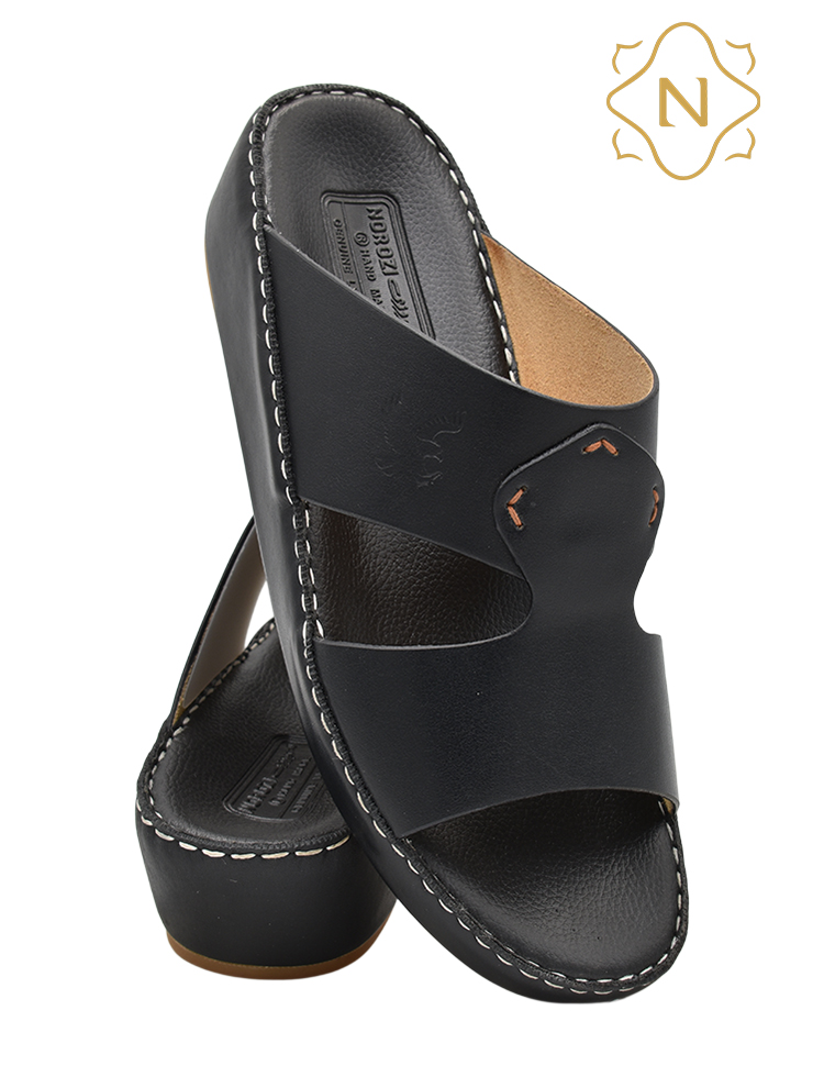 Norozi [NR145] 003 Full Black Gents Sandal