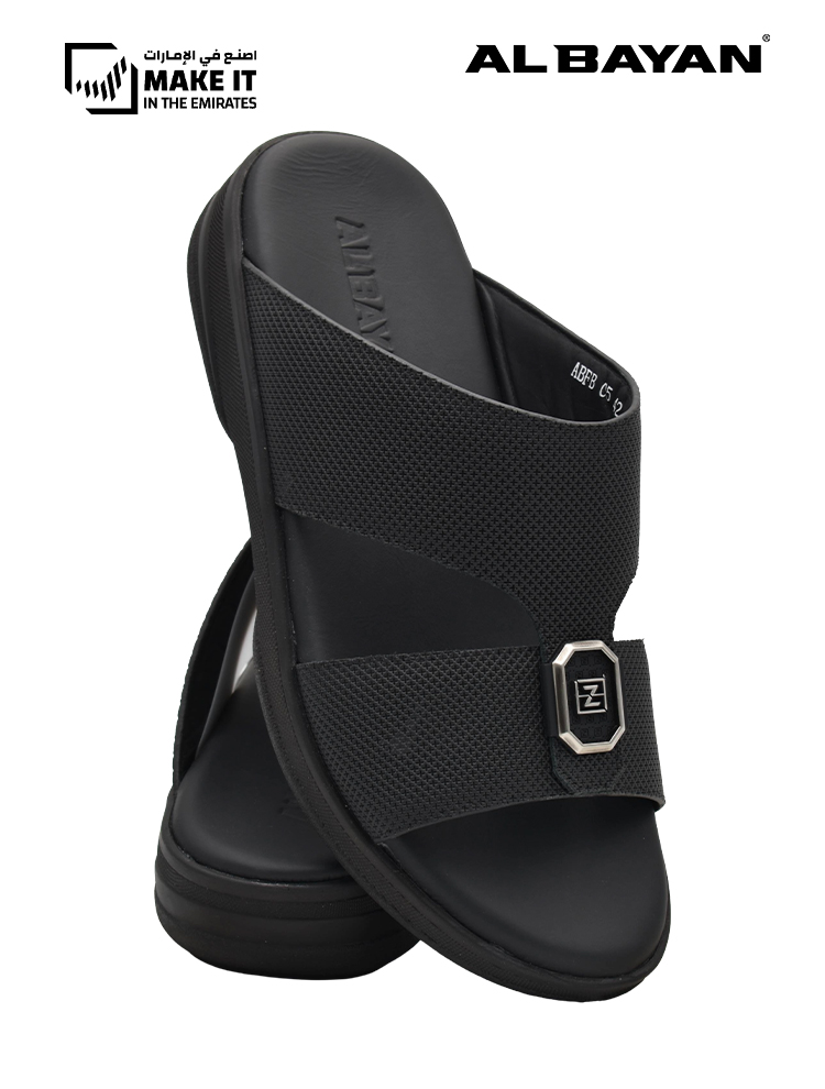 AL BAYAN [AB35] ABFB-05 Full Black Gents Sandal