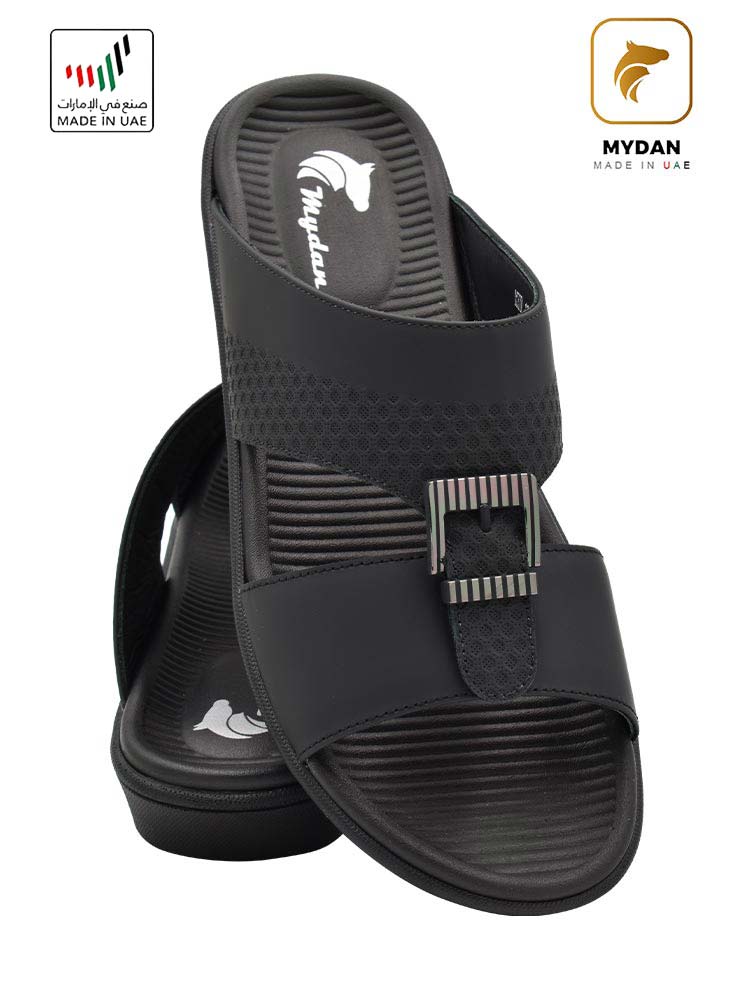 Mydan-[MD12]-MYD18-Genuine-Leather-Full-Black-Gents-Sandal-6